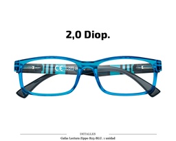 [100.53035] GAFAS LECTURA ZIPPO B25 BLU 2.0 DIOP 1 UD