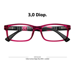 [100.53628] GAFAS LECTURA ZIPPO B25 RED 3.0 DIOP 1 UD