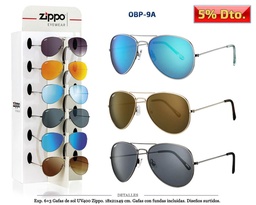 [100.56301] GAFAS SOL ZIPPO UV400 OBP-9A 9 UDS