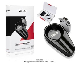 [100.591] KIT ZIPPO CENICERO + INSERT LASER DOBLE