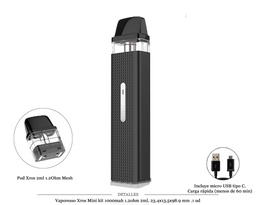 [111.06300] VAPORESSO XROS MINI BLACK KIT 1000MAH