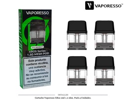 [111.25801] CARTUCHO VAPORESSO XROS COREX 1,2 OHM 2 ML 4 UDS