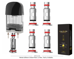 [111.314] MECHA CALIBURN G KOKO PRIME 1,2 OHM 4 UDS