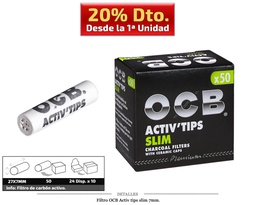 [113.000] FILTRO OCB ACTIV TIP SLIM 7MM 50 UDS
