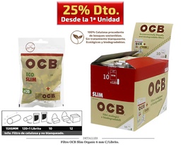 [113.011] FILTRO OCB SLIM ORGANIC 6MM C/LIBRITO 10x120 UDS