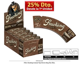 [113.07021] FILTRO SMOKING CONICAL TIPS BROWN K.S.SLIM 50X33 UDS