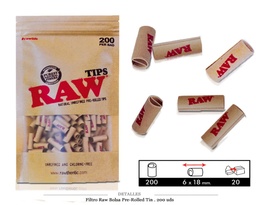 [113.08101] FILTRO RAW BOLSA PRE- ROLLED TIPS 200 UDS