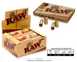 [113.08102] FILTRO RAW PRE-ROLLED TIPS 20X21 UDS