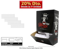 [113.08750] FILTRO MONKEY KING TIPS DISPENSER WHITE 10000 UDS