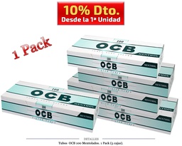 [113.110] TUBOS OCB 100 MENTOL 5X100 1 PACK