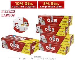 [113.202L] TUBOS OCB 200 LARGO ACETATO 5x200 10 PACKS