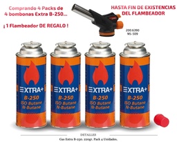 [114.160] GAS EXTRA LATA METAL B-250 BUTANO 220 GR 4 UD