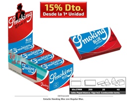 [115.352] SMOKING BLOC 200 REGULAR BLUE 20 UDS