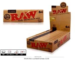 [115.521] RAW 1.1/4 CLASSIC 64 HOJAS 24 UDS