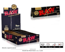 [115.524] RAW 1.1/4 BLACK CLASSIC 24 UDS