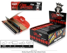 [115.605] MONKEY KING KS SLIM+TIPS CLASSIC UNBLEACH 24 UDS