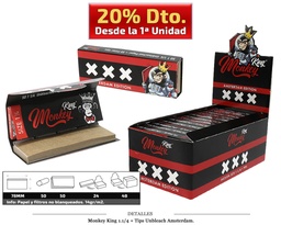 [115.621] MONKEY KING 1.1/4+TIPS UNBLEACH AMSTERDAMN 24 UDS