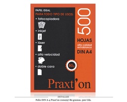[118.0A4P] FOLIO DIN A-4 PRAXTON 210X297 80 GR 500 UDS