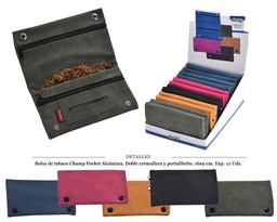 [121.03004] BOLSA TABACO CHAMP ALCANTARA 16X9CM 12 UDS