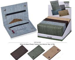 [121.03005] BOLSA TABACO CHAMP TEXTURA LINO 16X9 CM 12 UDS