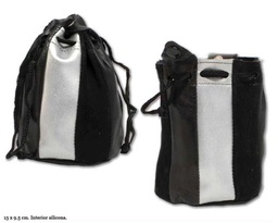 [121.088] BOLSA TABACO NEGRA/PLATA 13X9,5 CM 1 UD 