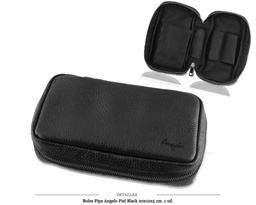 [121.110] BOLSA PIPA ANGELO PIEL BLACK 20x12x5CM 1 UD