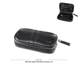 [121.120] BOLSA PIPA ANGELO P.PIEL BLACK 20x12x5CM 1 UD
