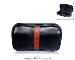 [121.121] BOLSA PIPA ANGELO P.PIEL BLACK/BROWN 20x12x5CM 1 U