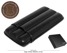 [122.234] PURERA 3/P VAQUETA NEGRA PIEL 160X20MM