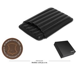 [122.260] CIGARRERA N.10 VAQUETA NEGRA PIEL 10X6,5X1,2CM