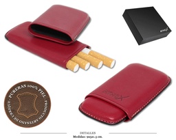 [122.282] CIGARRERA N.14 VAQUETA ROJA PIEL 9X5X1,5CM