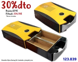 [123.839] HUMIDOR MYON RACING AMARILLO ED.LIMT.37X23X8,5 CM