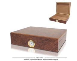 [123.853] HUMIDOR ANGELO CEDRO RAICES 26X22X6,5 CM