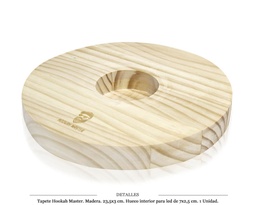[124.488] TAPETE HOOKAH MASTER MADERA C/HUECO LED 23,5X3 CM