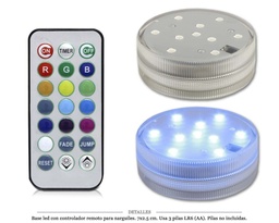 [124.491] LED CON CONTROL REMOTO 7X2,5 CM