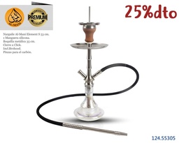 [124.55305] NARGUILE AL-MANI ELEMENT S METALICA 53CM 1MG