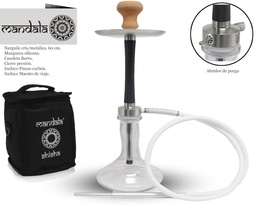 [124.56056] NARGUILE MANDALA Z-13 SILVER-BLACK 60CM 1MG + BAG