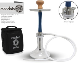 [124.56057] NARGUILE MANDALA Z-13 SILVER-BLUE 60CM 1MG + BAG