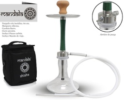 [124.56059] NARGUILE MANDALA Z-13 SILVER-GREEN 60CM 1MG + BAG