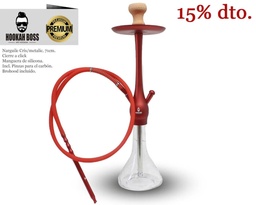 [124.57107] NARGUILE HOOKAH BOSS METAL GR ROJA 71CM 1MG