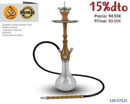 [124.57521] NARGUILE AL-MANI TSCHIKI MADERA AMARILLA 75CM 1MG
