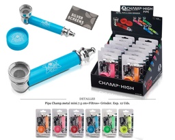 [124.60204] PIPA MET CHAMP MINI 7,5CM+FILTROS+GRIND 12 UDS