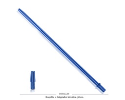 [124.72243] BOQUILLA MANGUERA METALICA AZUL 38CM APROX 1 UD