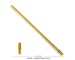 [124.72245] BOQUILLA MANGUERA METALICA DORADA 38CM APROX 1 UD