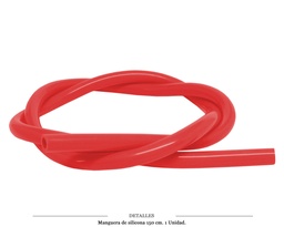 [124.72611] TUBO MANGUERA SILICONA 150 CM ROJA