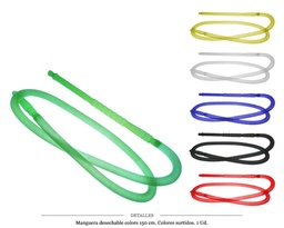 [124.72906] MANGUERA DESECHABLE NARGUILE COL. SURT. 150 CM 1 UD